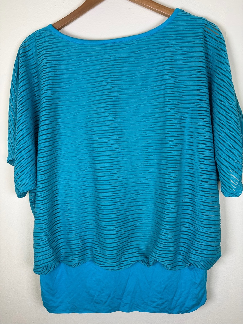 ALYX Turquoise Layered Stripe Top Size 1X Side Ring Detail - Picture 6 of 10